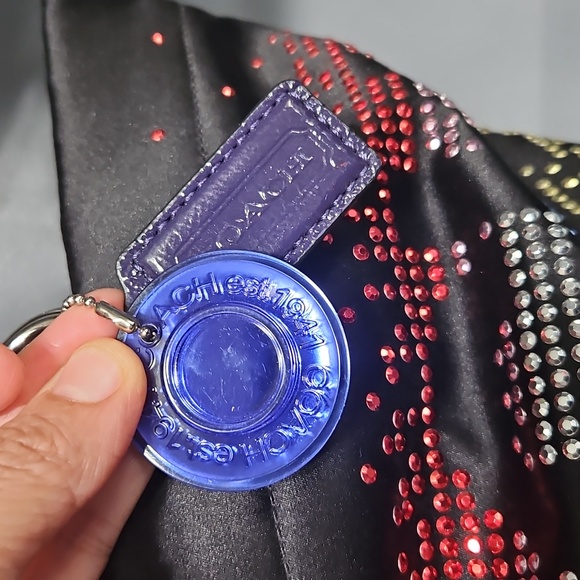 Coach Limited Edition Holiday Black Sateen Rhinestone Tote - Picture 4 of 9